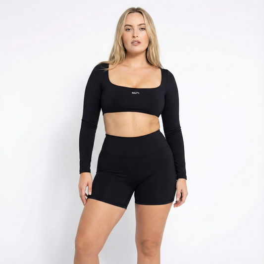 Long Sleeve Crop | Black